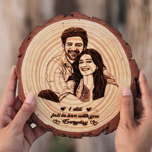 Customize Roud Wood With Photo And Text
