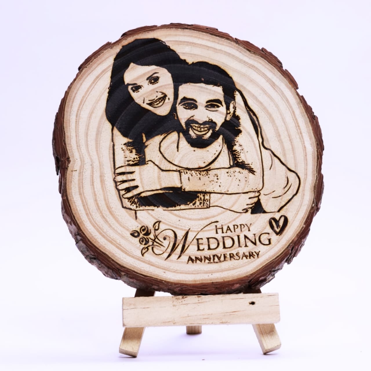 Customize Round Wood With Text And Photo